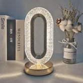 Oval Crystal Table Lamp Touch Control LED Light with 3 Levels Brightness Rechargeable Lamp Room Decor Night Light for Bedroom, Living, Home Office, Desk Decorations, Gift GenzVybs